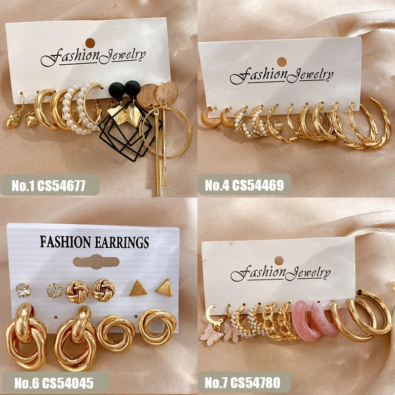 Hemasa Gold Colour Acrylic Pearl Twist  Earrings for  Women