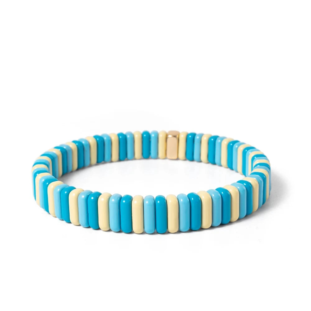 Tejesa  2X8MM Colorful  Rectangle Tile Beads Bracelets for women/Girls