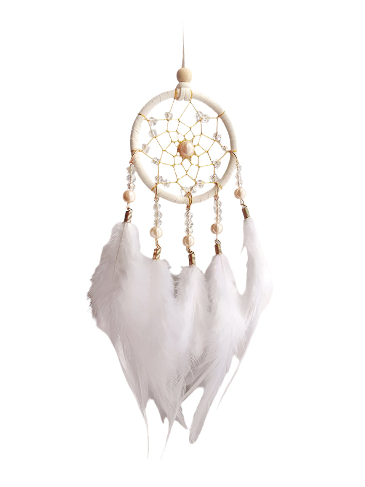 Hemasa Hand-woven   Feather Wind  Chime   Dream Catcher for Valentine's Day Gift Bedroom Hanging Ornaments Home Decoration