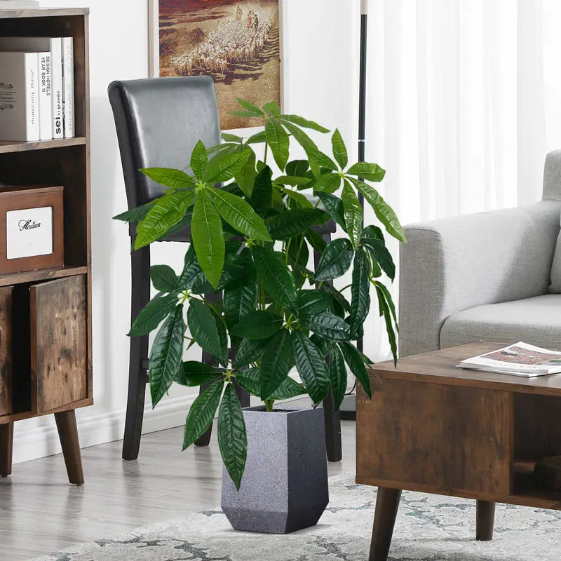 Large Artificial Monstera Tree Plastic Palm Leaves Fake Banyan Plants Brnch Green Lucky Tree For Home Garden Outdoor Party Decor
