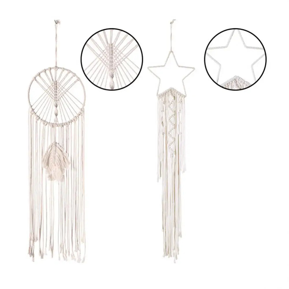 Hemasa Nordic Star Moon Macrame Wall hangings Boho Decor Home Garden Wall Tapestry Macrame Ramadan Decoration Gifts