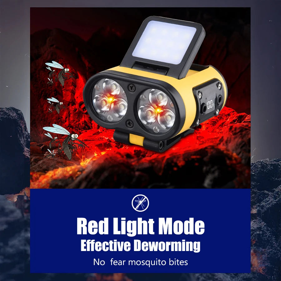 Hemasa LED Smart Sensor Headlamp Cap Clip Light USB Rechargeable Flashlight  With Power Display Riding Fishing Camping Outdoor Torch