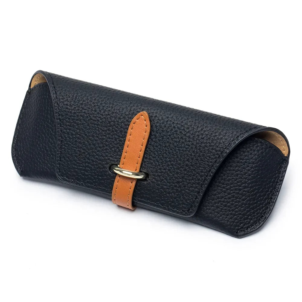 Tejesa Leather Glasses Case Holder Portable Slim Sunglasses Pouch Soft Eyeglasses Eyewear Sleeve for Women Men Lightweight