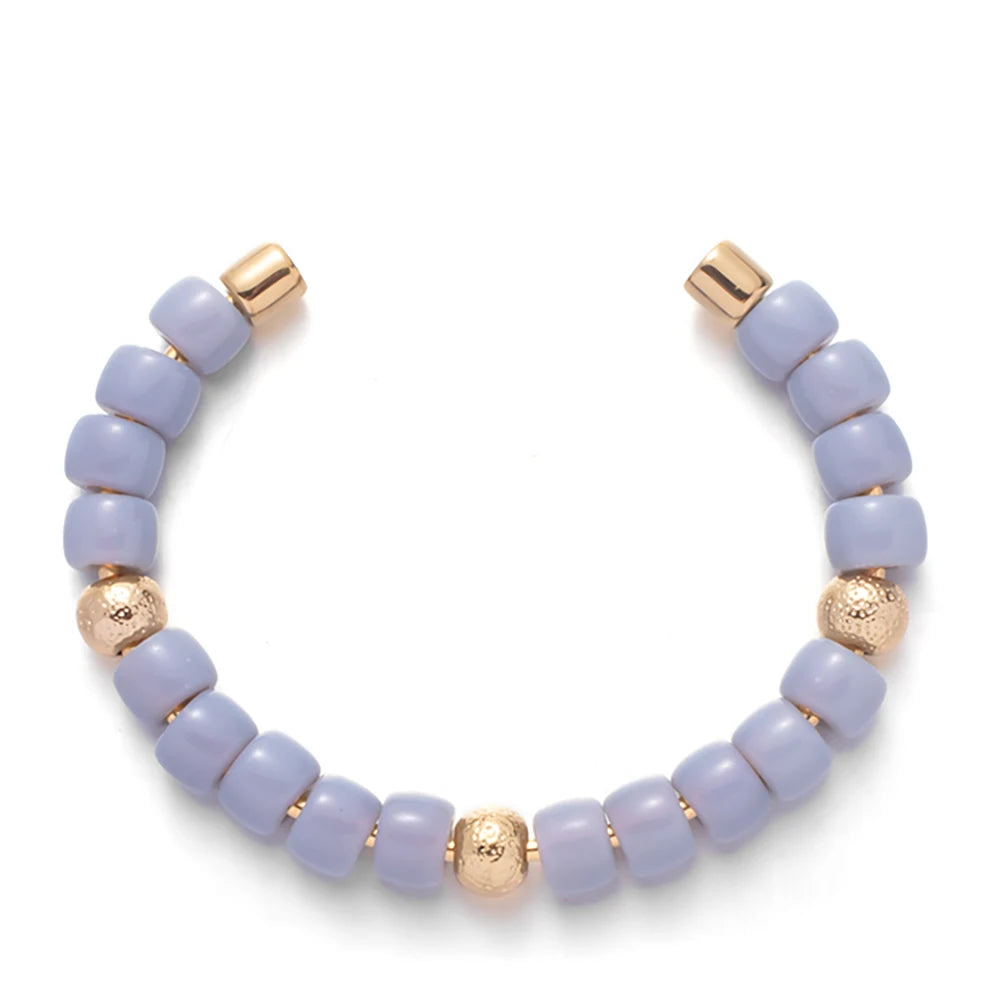 Tejesa Colorful  Natural Stone Cuff Bangle Bracelets For Women