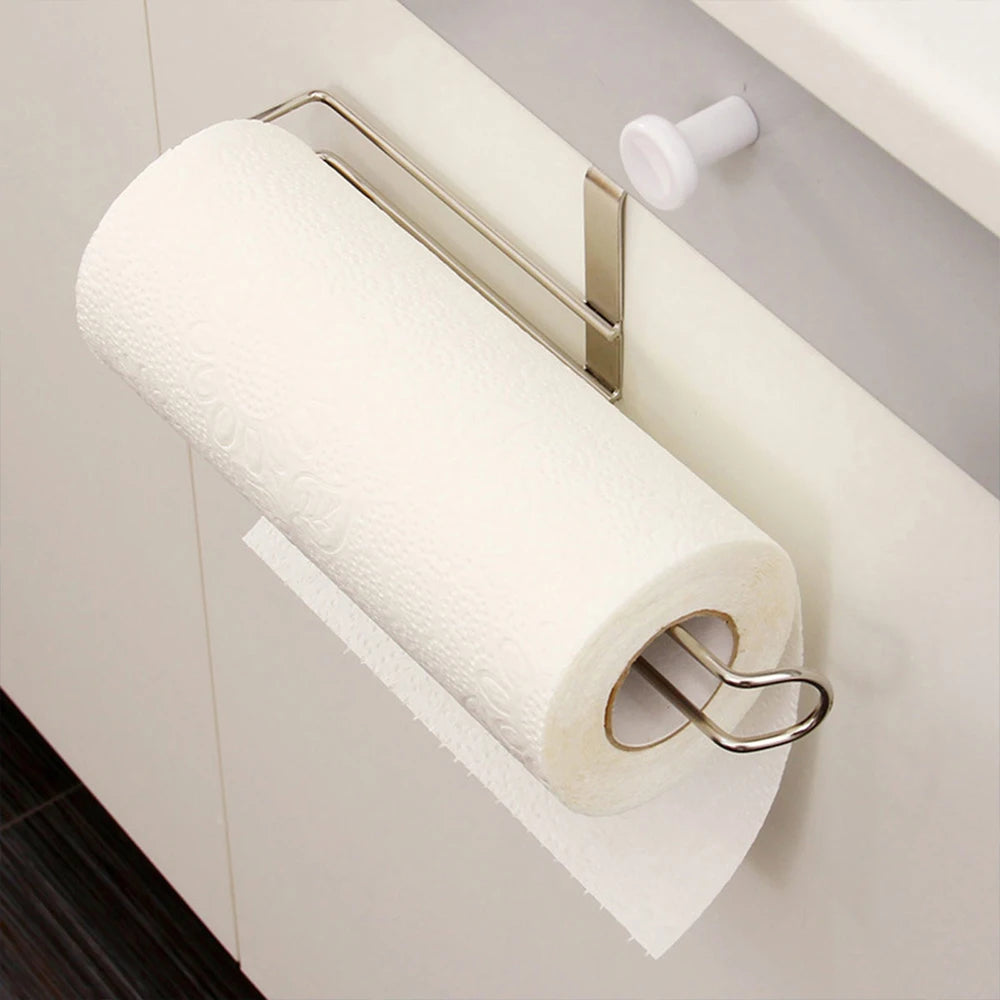 Tejesa Kitchen paper towel holder Stainless steel nail free punch free wall mounted metal toilet roll holder