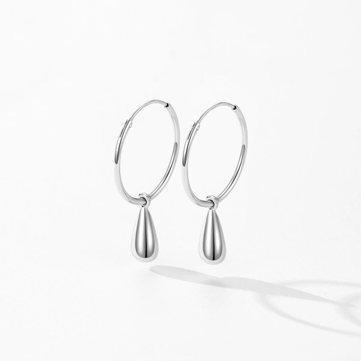 MODIAN 925 Sterling Silver Simple Round Fashion Dangle Earrings Smooth Charm Drop Earrings For Women Christmas Gifts Jewelry