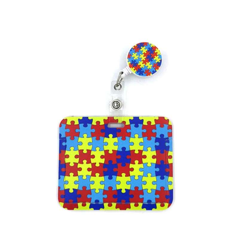 Autism Pattern Anime Lanyard Badge Holder ID Card Lanyards Mobile Phone Rope Key Lanyard Neck Straps Keychain Key Ring