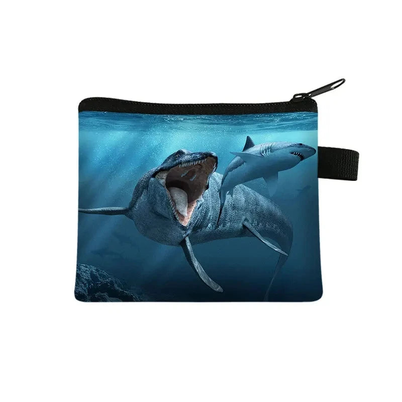 Tejesa   Dinosaur print  coin purse wallet /children coin purse /key case card holder coin square storage bags
