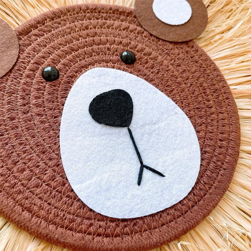 Nordic Kids Baby Room Decoration Handmade Animal Lion For Children's Bedroom Wall Decor Cute Bear Panda Nursery Hanging Ornament