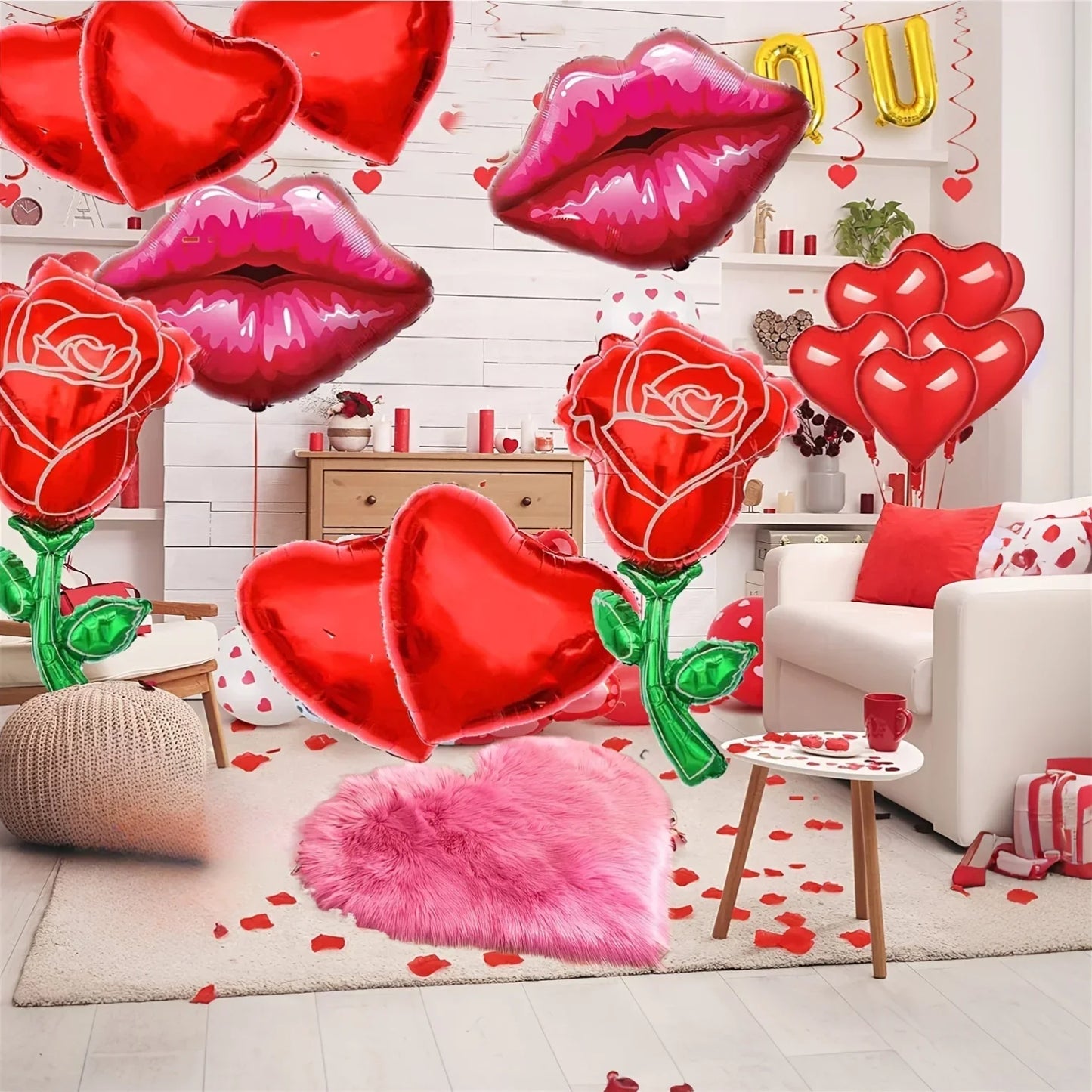Hemasa Valentine'S Day Small Heart-Shaped Plush Area Rug Soft Indoor Carpet for Living Room Bedroom Cozy Home Decor New Year'S Gift