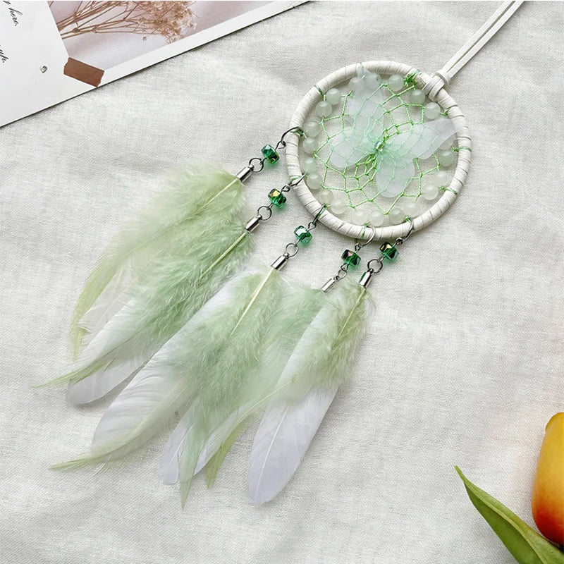 Hemasa  Hand-woven Butterfly Wind Chimes Dream Catcher Car Hanging Ornaments Birthday Festival Gifts