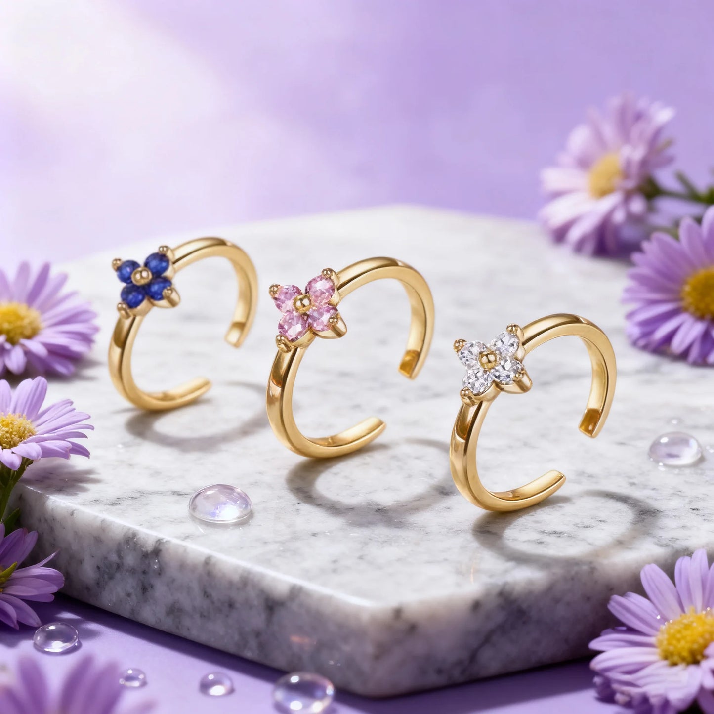 New Gold Plated Color Zircon Toe Ring High Quality Non Fading Jewelry Fashion Luxury Accessories Women's Summer Gift