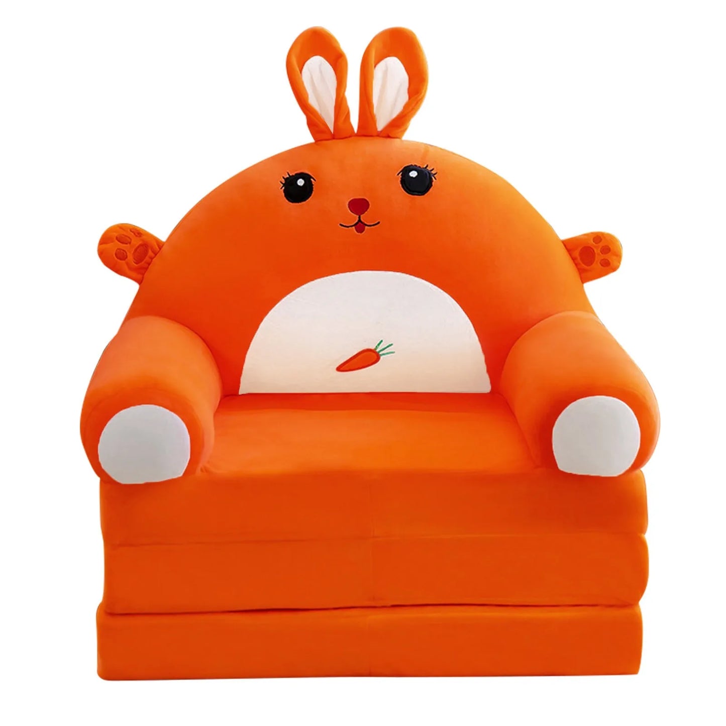 Foldable Kid Sofa Backrest Armchair Cover Plush Cute Cartoon Children Lazy Sofa Flip Open Sofa Cover For Living Room Bedroom