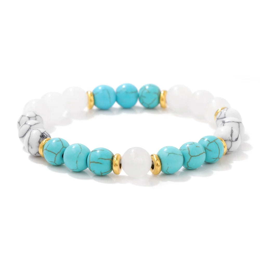 Tejesa Natural Stone Tiger Eye Bracelets For Men Women Lava Black Onyx Labradorite Yoga Elastic Bracelet Good Luck Money Health Jewelry