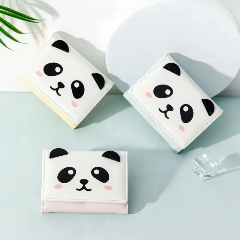 Hemasa Cute Panda Small Money Clip Pocket Wallets for Students Mini Coin Purse