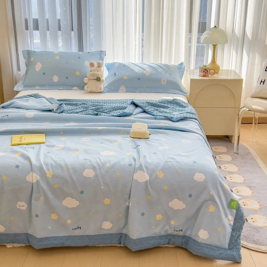 KDJEIKZ Summer Thin Comforter Ultra-Soft Air Conditioned Four Seasons 3D Beanie Comforter/Duvet/Blanket Bed 150 Single comforter