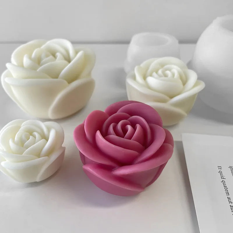 Flower Silicone Candle Mould/Peony Flower Soap Gypsum Resin Casting Mould DIY