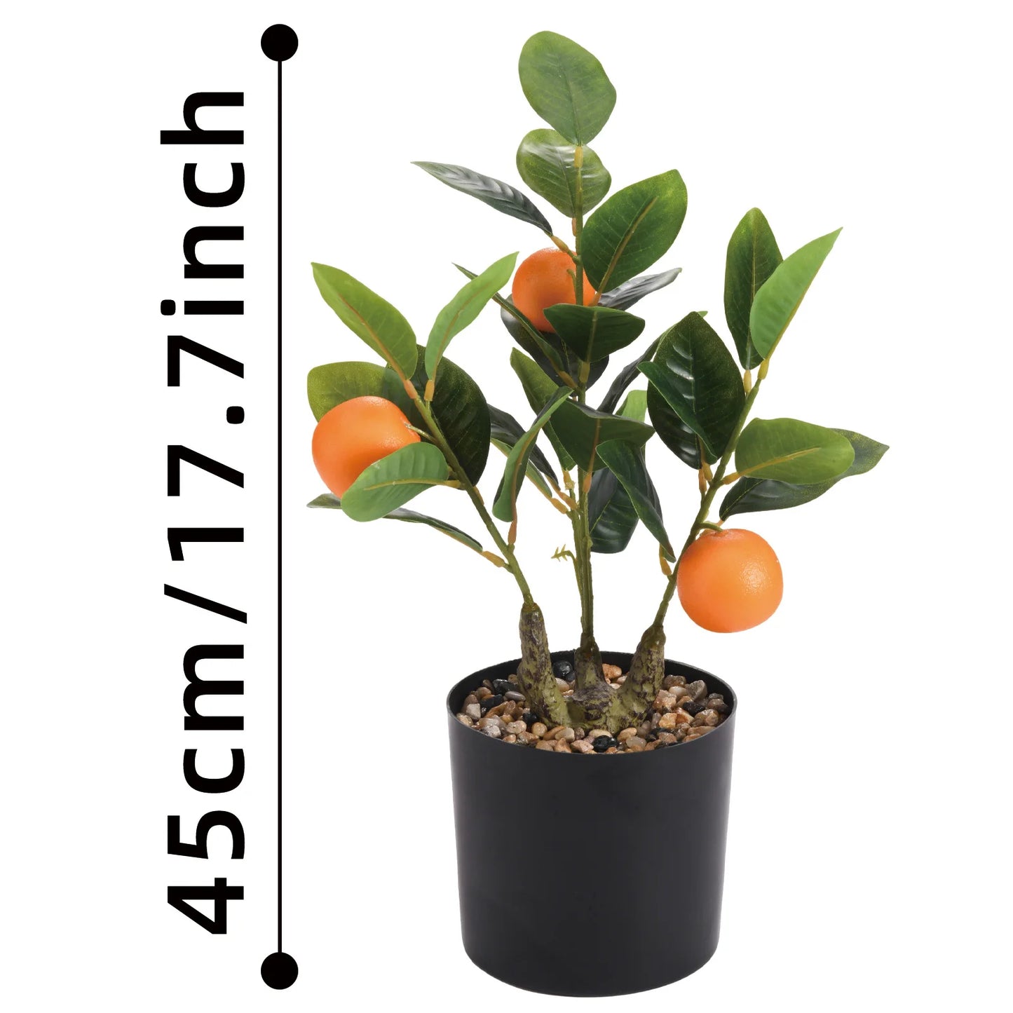 Tejesa Artificial Potted Plants Fake Orange Tree Artificial Citrus Fruit Plant with Black Pot Faux Plants Indoor Decor