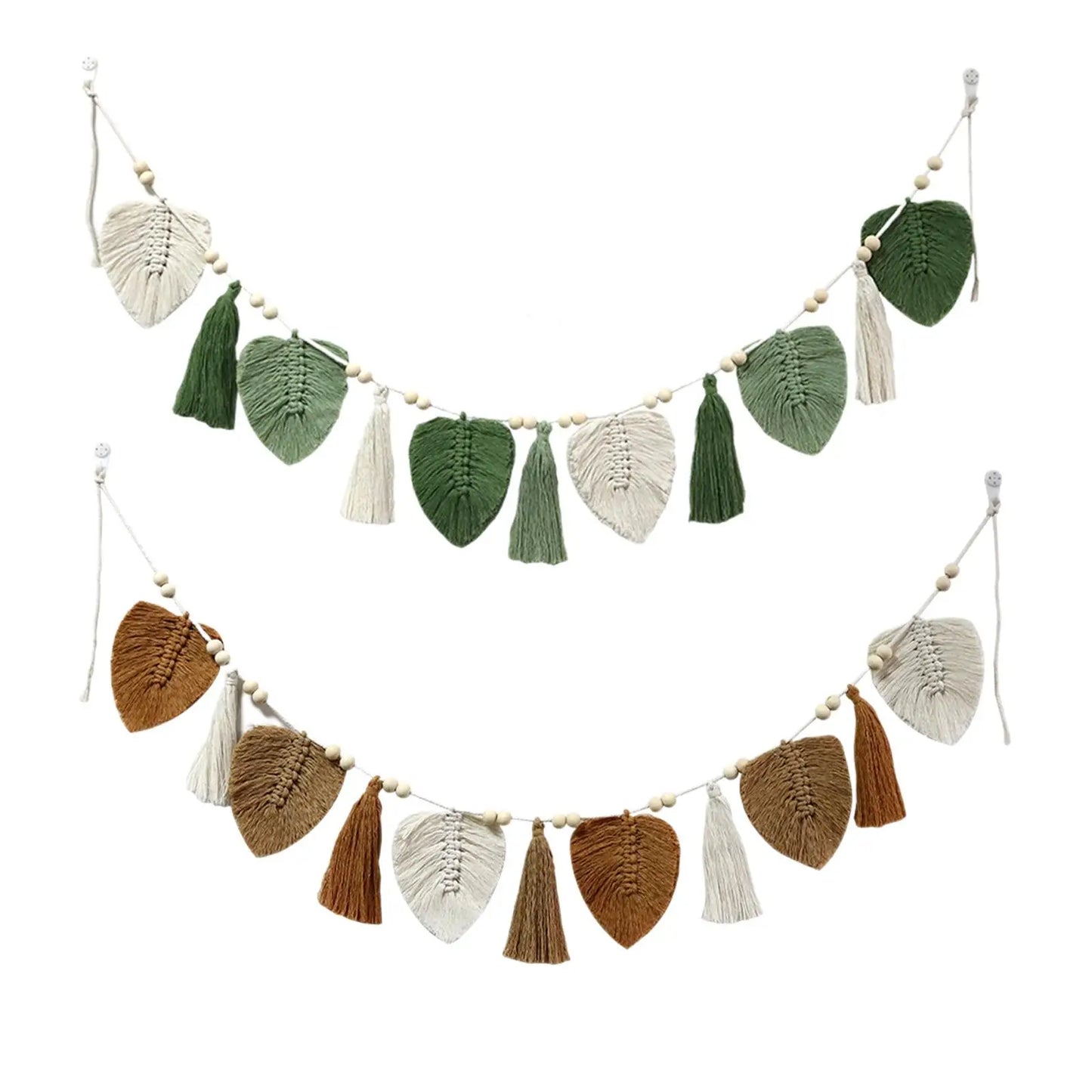 Hemasa Boho  Macrame Leaves Wall Hanging Macrame Wall Hanging Leaf Woven Tapestry for Dorm Bedroom Home Apartment Decoration