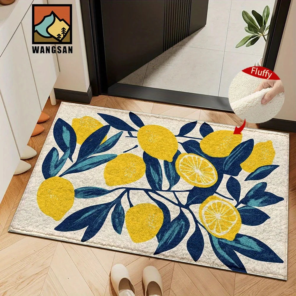 Tejesa Lemon Carpet Fresh Doormat Welcome Mat Kitchen Rug Bathroom Mat Rug For Bedroom Bedside Floor Mat Carpet For Live Room