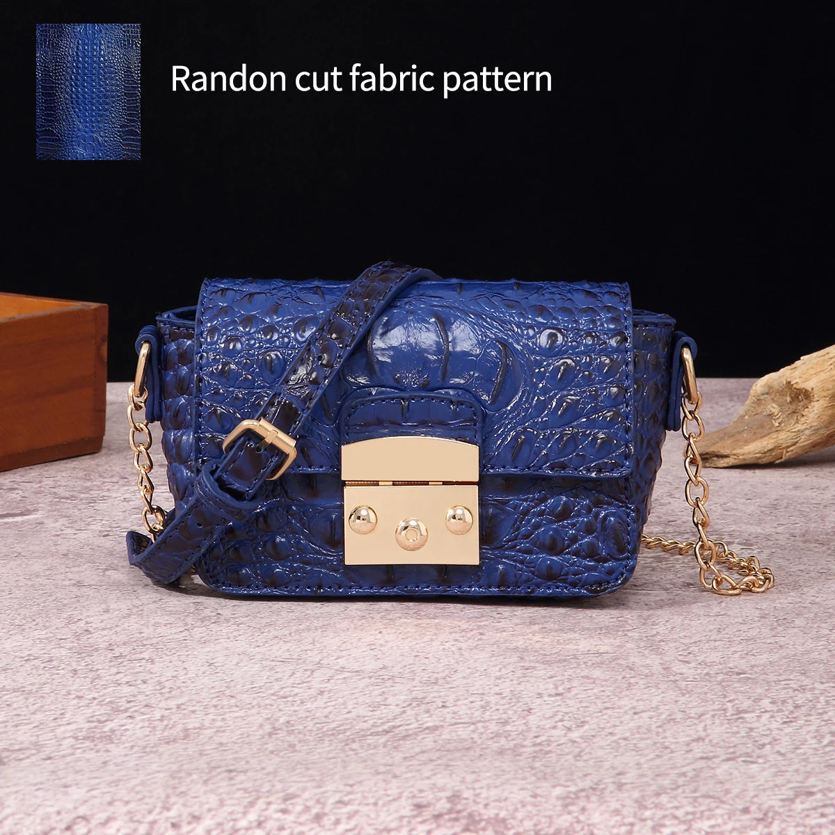 Colorful Crocodile Pattern Mini Lock Flip Phone Bag Crossbody Bag Classic