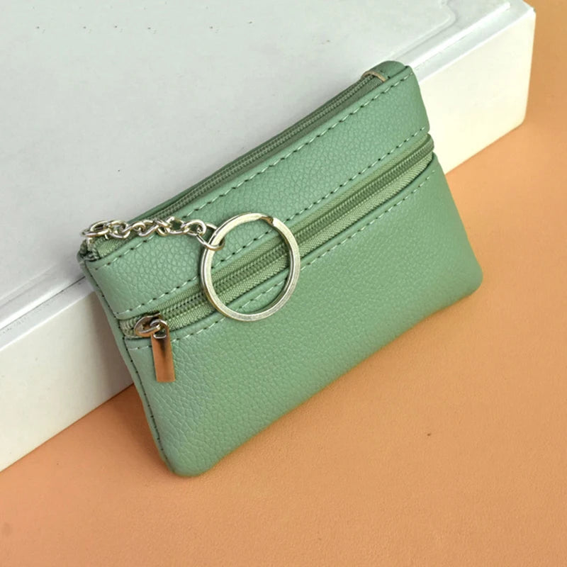 Hemasa Mini Multi-color PU Leather Small Coin Purse Light Top Layer  Zipper Key