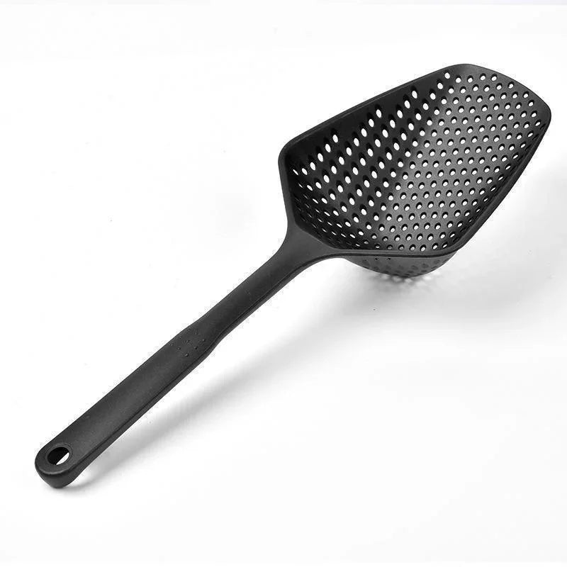 Scoop Colander Kitchen Strainer Scoop Food Drain Shovel Nylon Slotted Skimmer with Handle for Kitchen Cooking Baking Drain