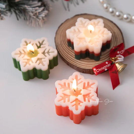 DIY Christmas Snow Candle Silicone Mold Creative Christmas Tree Plaster Aromatherapy Decor Gypsum Drop Glue Mold Holiday Gift