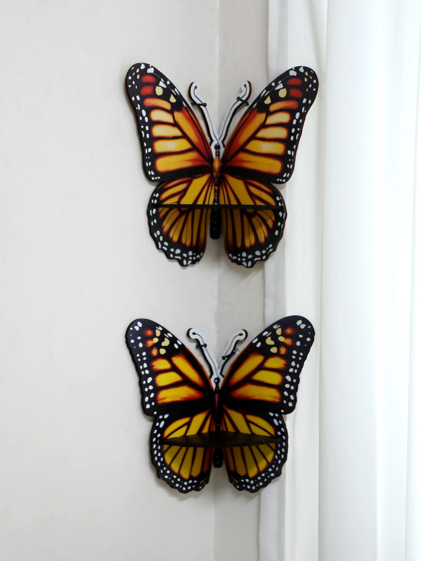 Hemasa Butterfly Wood Shelf Crystal Stone Display Stand Painted Corner Shelf Floating Shelves Room Decors