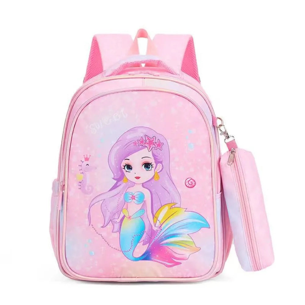 Children School Backpack New Pattern Cool Spider Man Princess Elsa Cute Cartoon Reduce Burden Protect Spine Backpack Kids Gifts