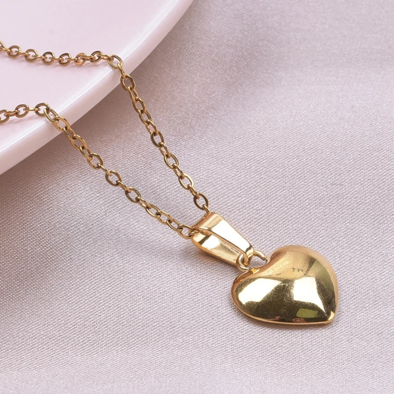 1pc Necklace For Women Love Shape Pendants Personality Metal Stainless Steel Charms Jewelry Handmade Craft Fashion Accessories