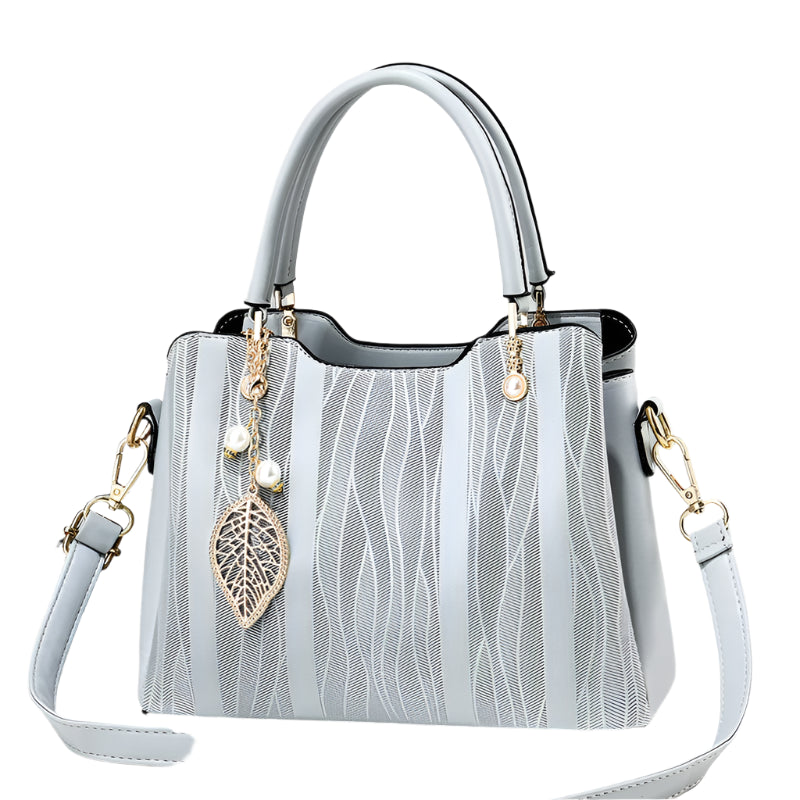 Hemasa  Stripes PU Leather Crossbody Bag / Top Handle Satchel Purse /handbag