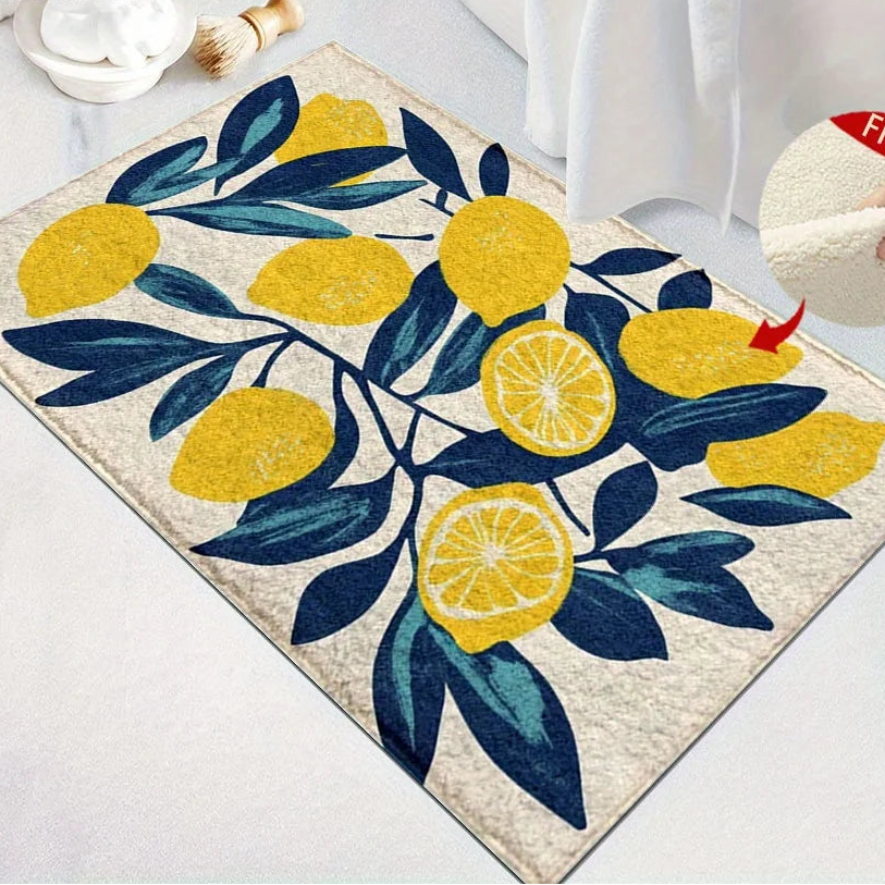 Tejesa Lemon Carpet Fresh Doormat Welcome Mat Kitchen Rug Bathroom Mat Rug For Bedroom Bedside Floor Mat Carpet For Live Room