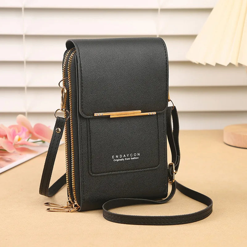 Hemasa  Touch Screen Lock Cell Phone Bag/ Women's Mobile Phone Card Holder Crossbody Shoulder Bag