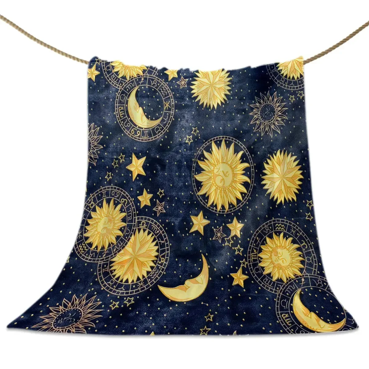 Hemasa Star Flannel Throw Blanket Blue and White Colour Air Conditioning  for All Seasons Couch Sofa Living Room King Queen Size