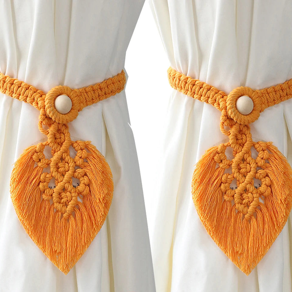 Tejesa 2 Pack Macrame Curtain Tiebacks Decorative Curtain With Bead Window Ties Kawaii Boho Room Decor Living Room Home Decoration Gift