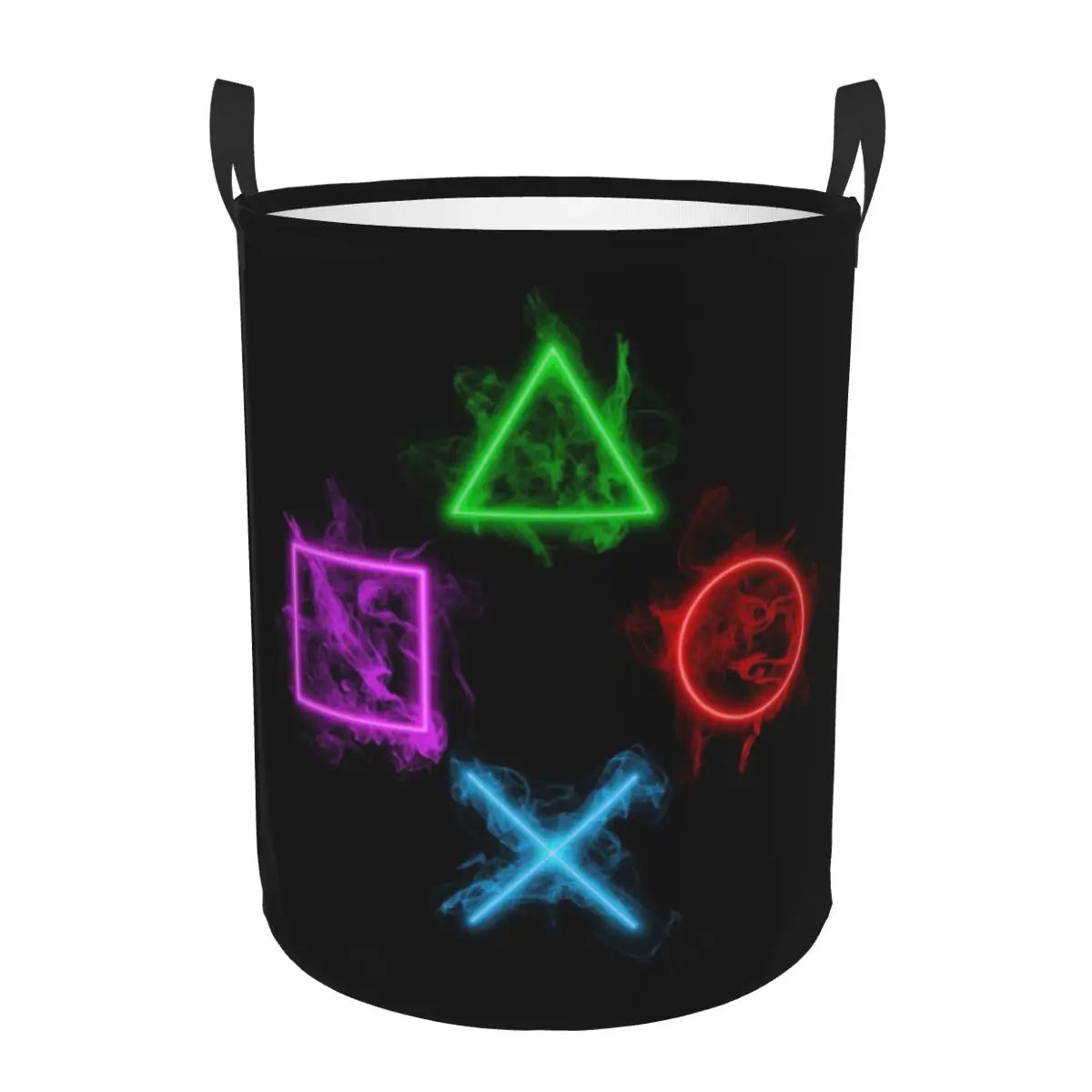 Customized Playstations Buttons Laundry Basket Collapsible Game Gamer Gift Clothes Toy Hamper Storage Bin for Kids Nursery