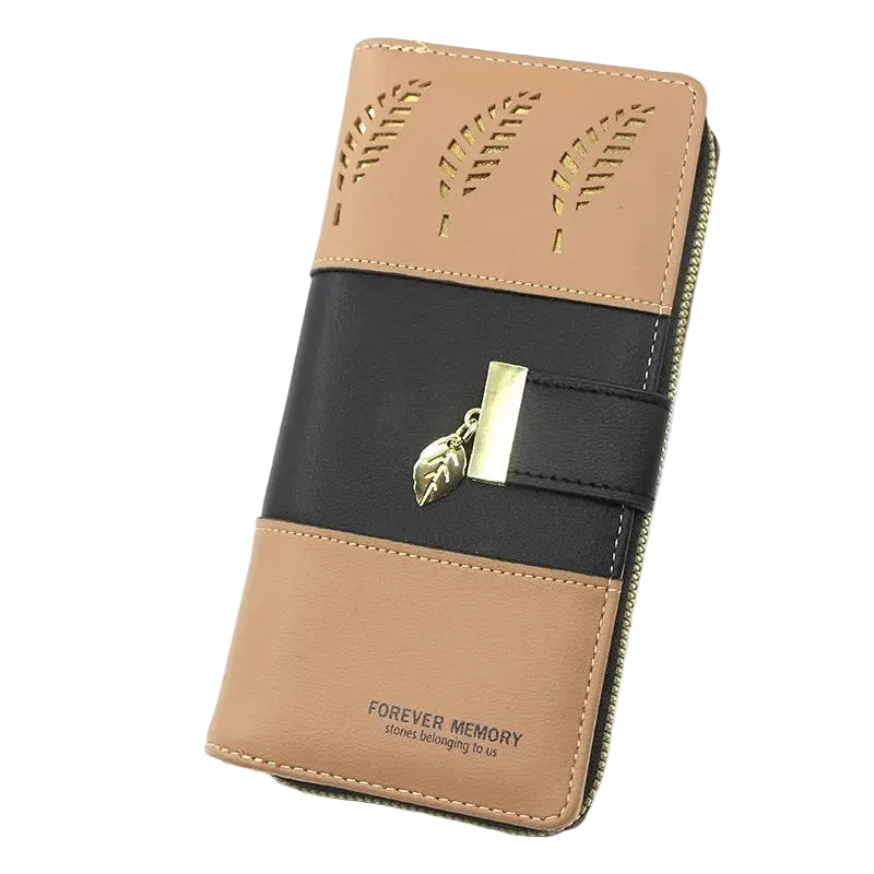 Tejesa Long Leaf Wallet Ladies Handheld Phone Bag Hollow out Design New Style Korean Version Bifold Money Clip