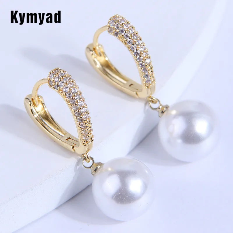 Hemasa Cubic Zirconia Pearl   Earrings For Women