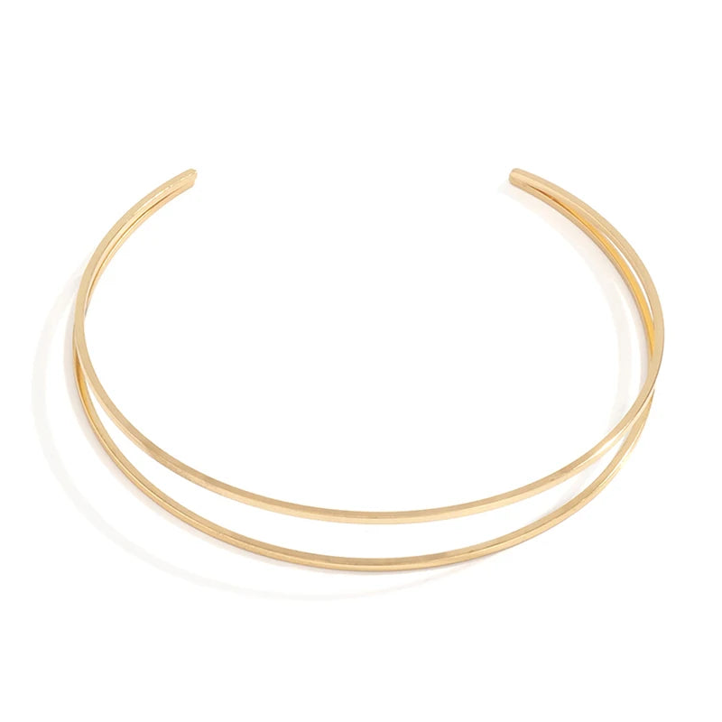 Hemasa  Double C-shaped Arm Bracelet Bangles Hand Jewelry For Women Geometric Open Upper Arm Cuff Armlet Armband Hand Chain