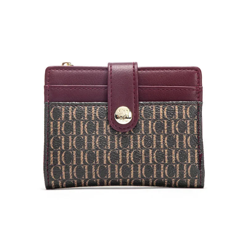 Tejesa Square Design Card Case Fashion Button Classic Folding Money Clip Compact Lightweight wallet