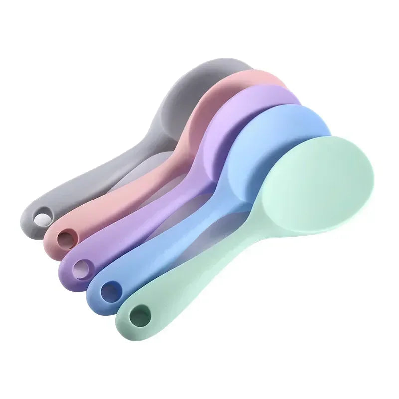 Hanging Silicone Rice Spoon Kitchen Ladle Non-stick Saucepan Electric Rice Cooker Cooking Scoop with Holes Household Items