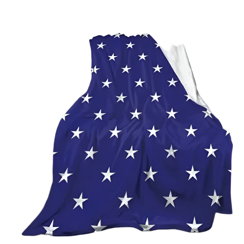 Hemasa Star Flannel Throw Blanket Blue and White Colour Air Conditioning  for All Seasons Couch Sofa Living Room King Queen Size
