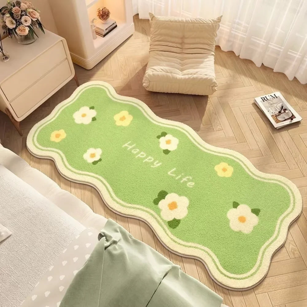Tejesa Soft Warm Bedside  Long  Rug For Bedroom/ Washable Waterproof Carpet For Live Room Sofa Carpet Home Decoration