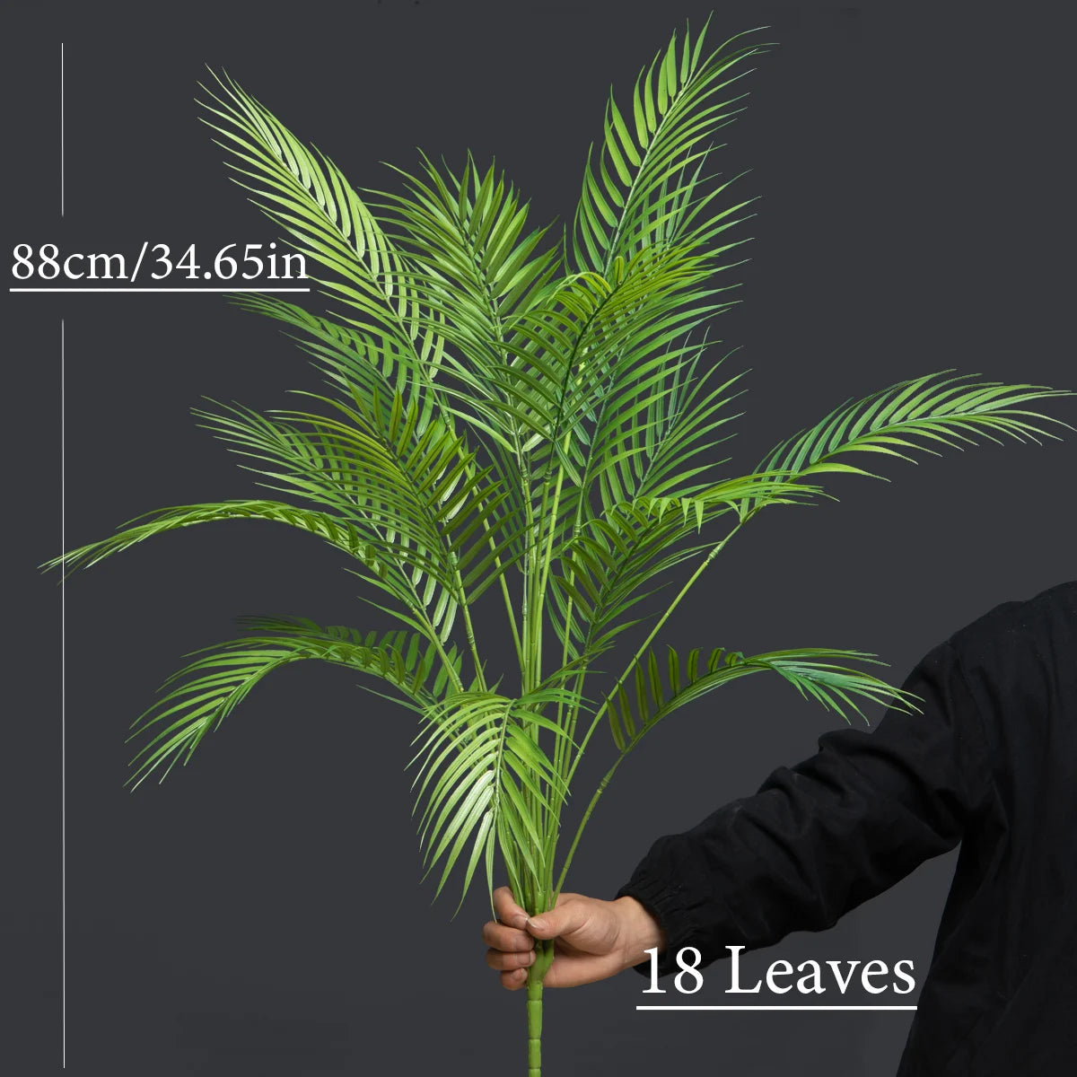 50-120cm Large Artificial Tropical Plant Fake Palm Leaves Plastic Green Coconut Tree Branch for Office Hotel Home Garden Decor