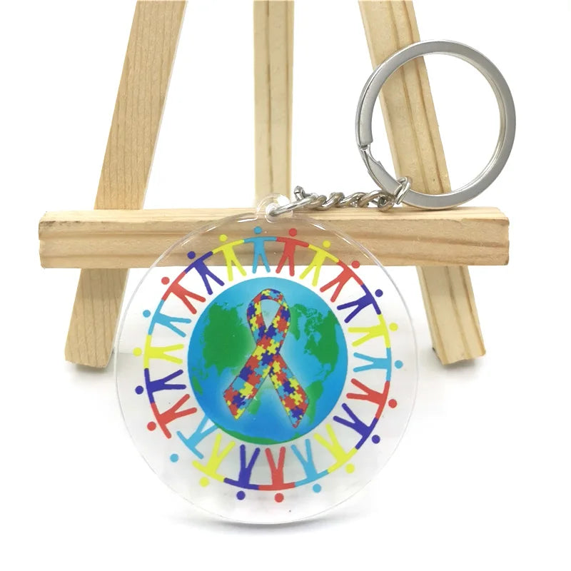 Autism Pattern Anime Lanyard Badge Holder ID Card Lanyards Mobile Phone Rope Key Lanyard Neck Straps Keychain Key Ring