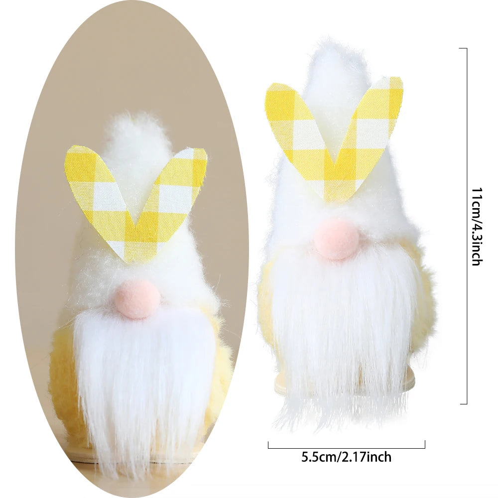 Easter Self-Standing Bunny Gnome Decoration Plush Spring Gnomes Handmade Rabbit Gifts Elf Faceless Doll Holiday Home Decoration