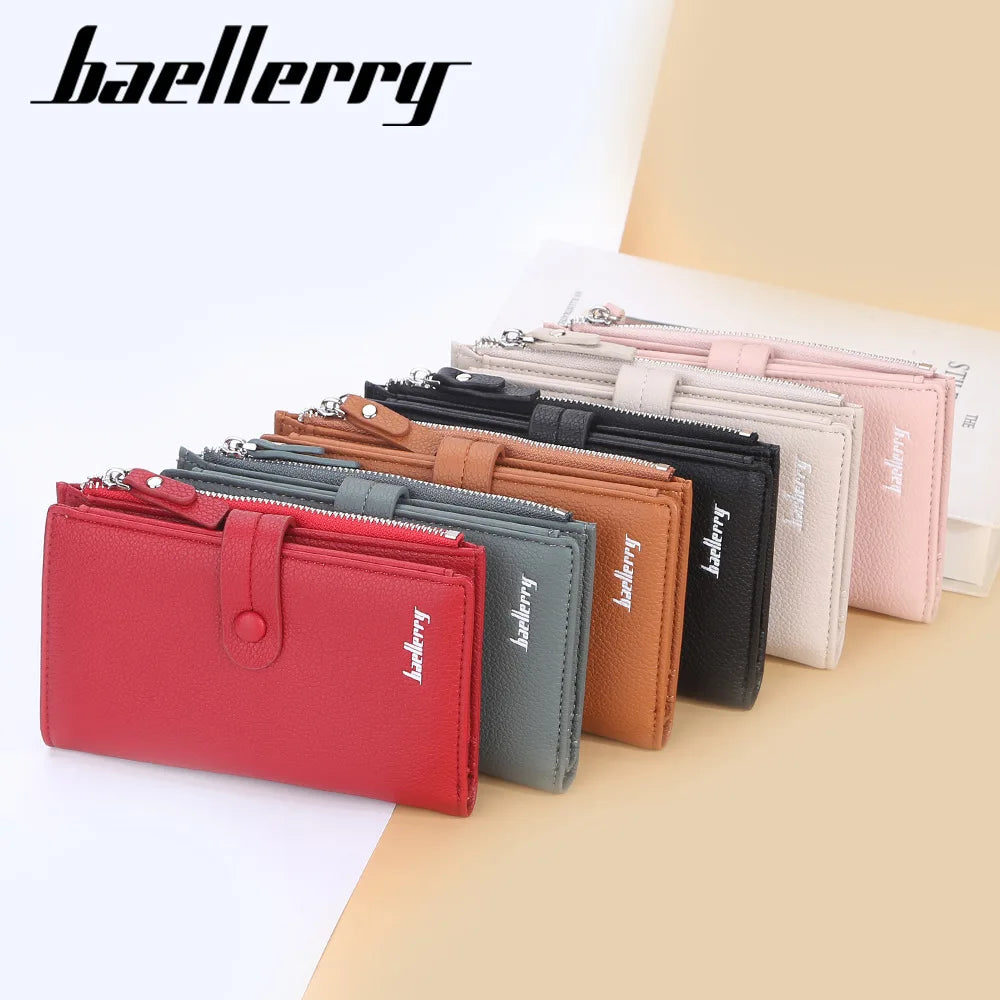 Baellerry Women Wallets Name Customized Top Quality 15 Card Holders Classic Female Purse Zipper Wallet For Girl
