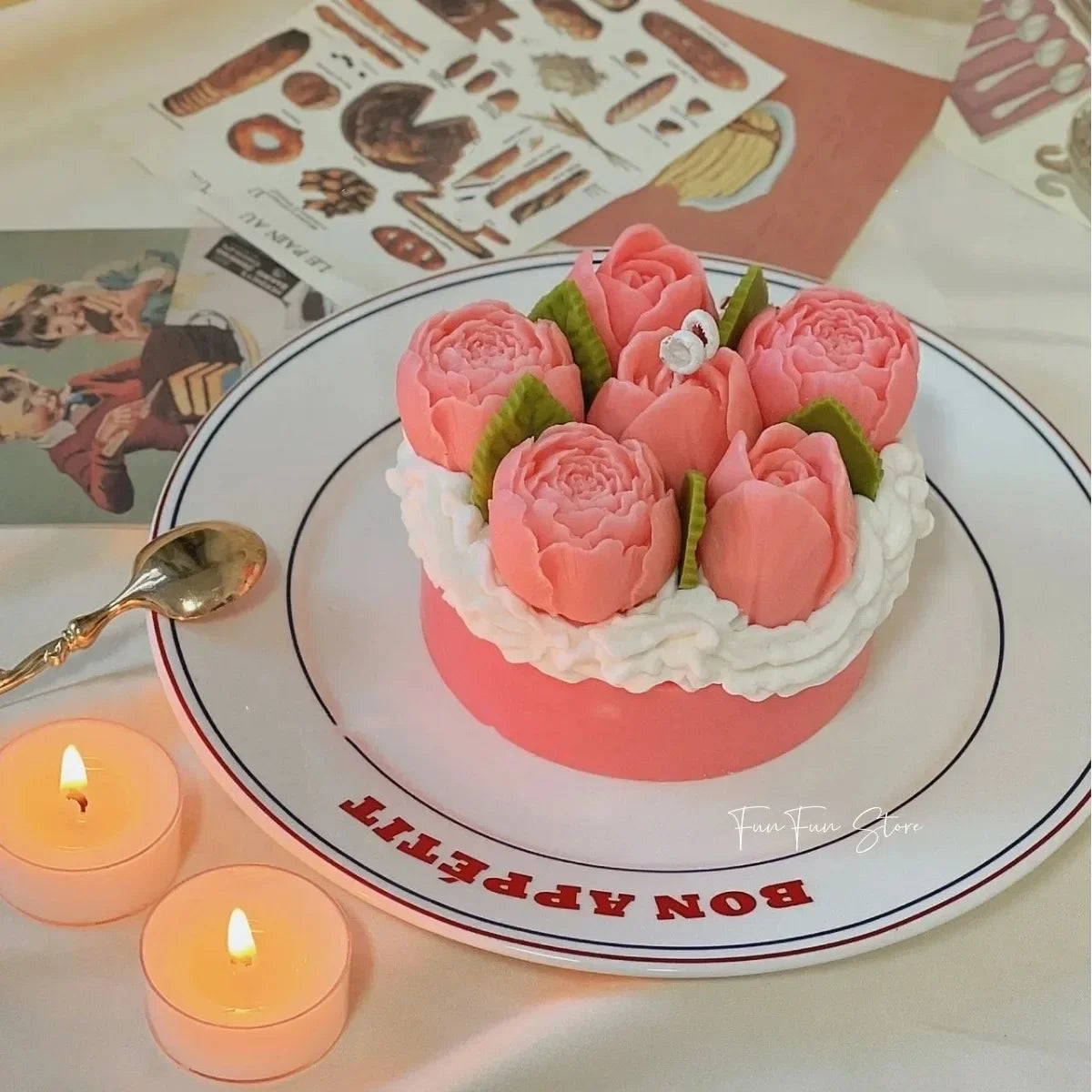 DIY Bouquet Aromatherapy Candle Silicone Mold Rose Tulip Valentine's Day Gift Mold Diffuser Stone Handmade Soap Plaster Decor