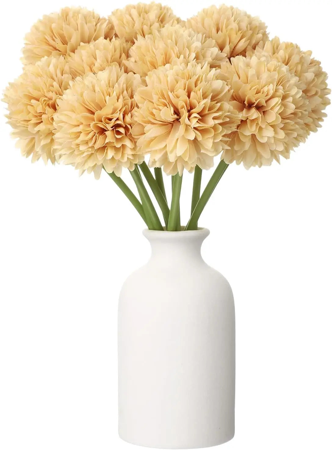 Tejesa 20pcs Artificial Chrysanthemum Ball Hydrangea with Stem Silk Mum Flower for Wedding Party Home Table Room Decoration